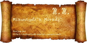 Mikustyák Mirkó névjegykártya